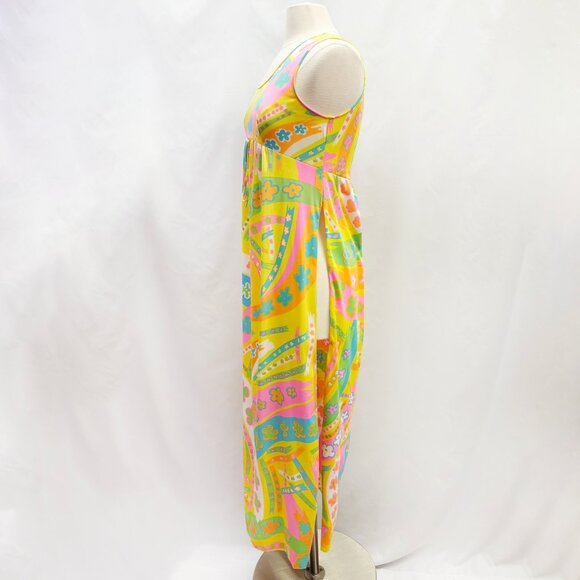 Vintage groovy psychedelic maxi beach cover up - fits like a medium - Picture 3 of 7